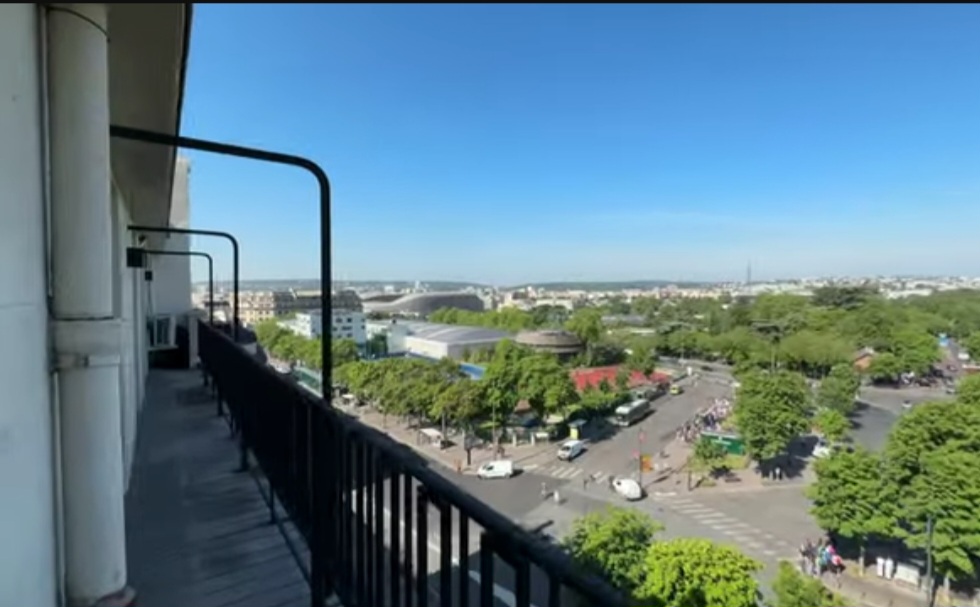 Wrap-around balcony overlooking Auteuil and western Paris